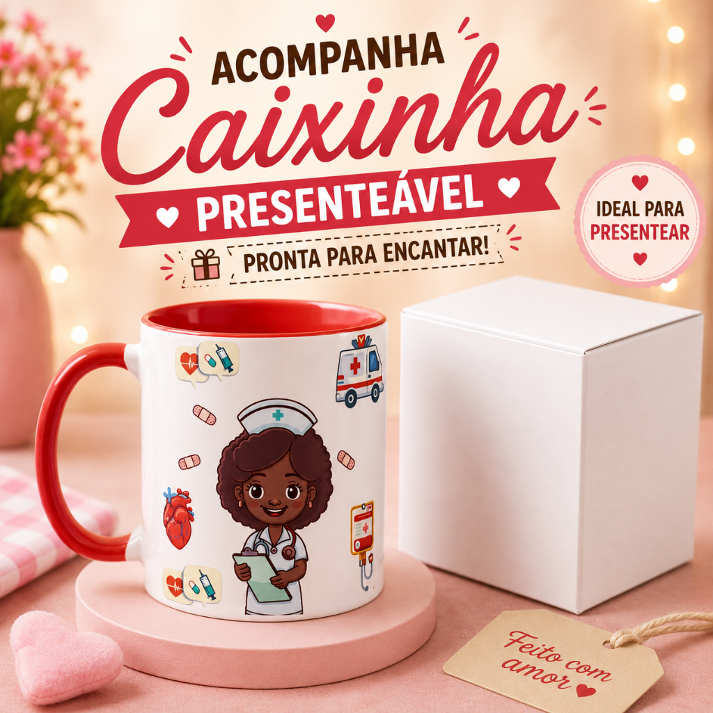 Caneca Enfermeira Enfermagem e Medicina Presente Decorativo  medicina medico Técnicos de Enfermagem