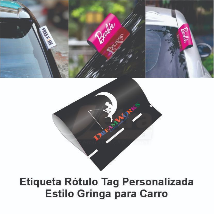 Etiqueta Rótulo/ Etiqueta Lavagem Dreamworks de Lona Tag Car Personalizada Estilo Gringa para Carro
