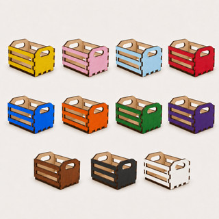 Kit 30 Caixotes de feira MDF 6X4X4 caixote para Lembrancinhas de Aniversário