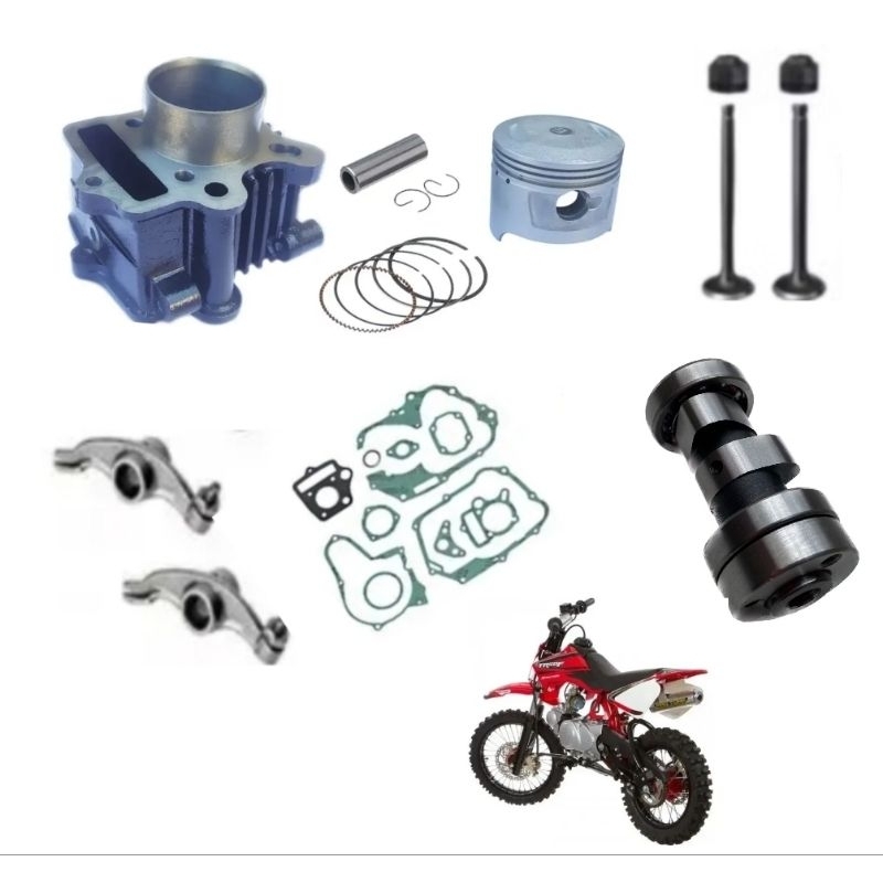 Kit Motor Completo 90Cc Cilindro Válvulas Juntas Comando Mini Moto Pro Tork TRF 50Cc