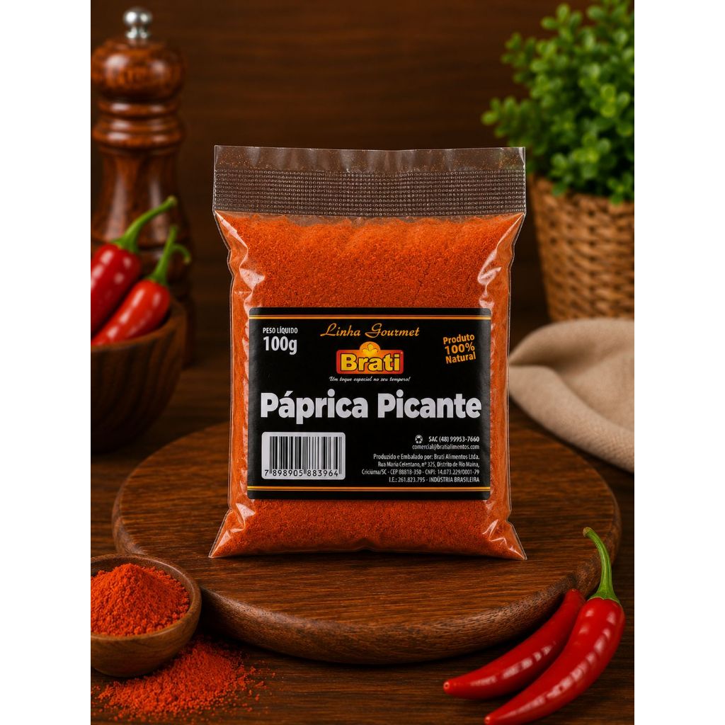 Páprica Picante em Pó - 100g | 250g | 500g | 1kg - Brati