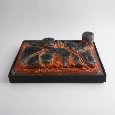Diorama Lava Heroclix Base Display Miniaturas 30cm Terreno Combate RPG Até 7 Figuras Artesanal