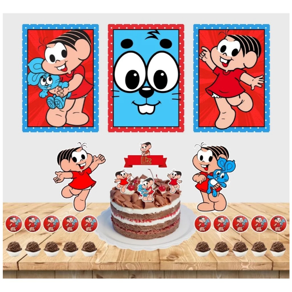 Kit festa em casa personalizado fazemos todos os temas Mônica