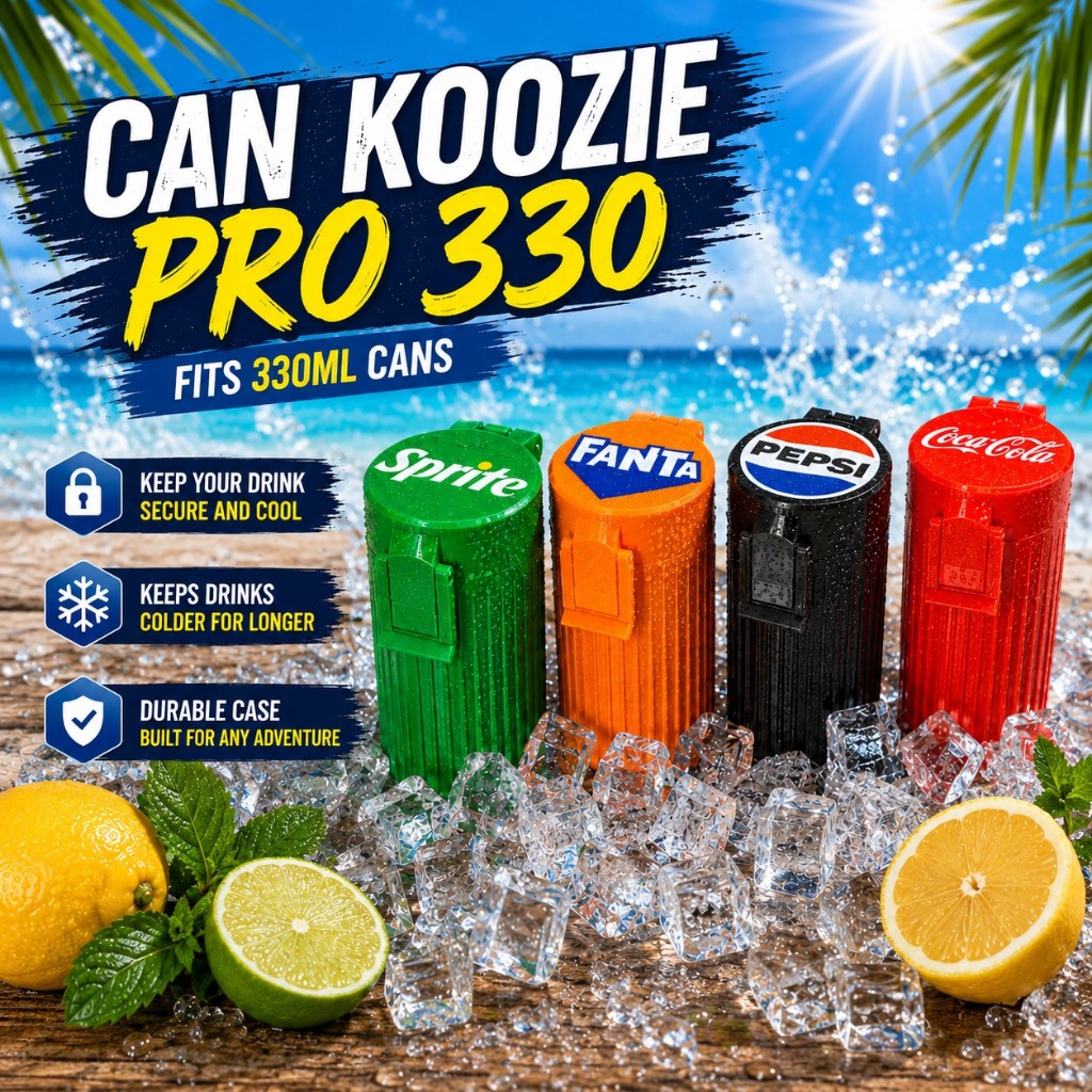 Porta Lata Térmico 330ml com Tampa · Cooler para Refrigerante, Cerveja e Bebidas · Conserva Gelada por Mais Tempo