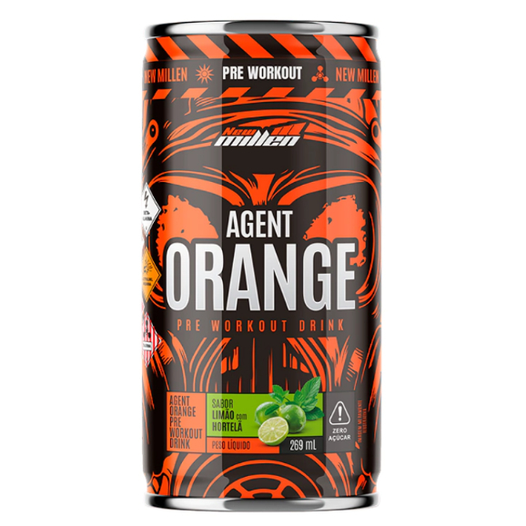 Kit 6 un Pré Treino Lata Agent Orange 269ml Drink - New Millen