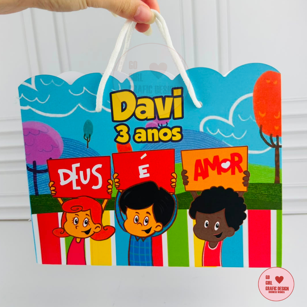 Sacolinha 3 Palavrinhas Lembrancinha Aniversário Infantil