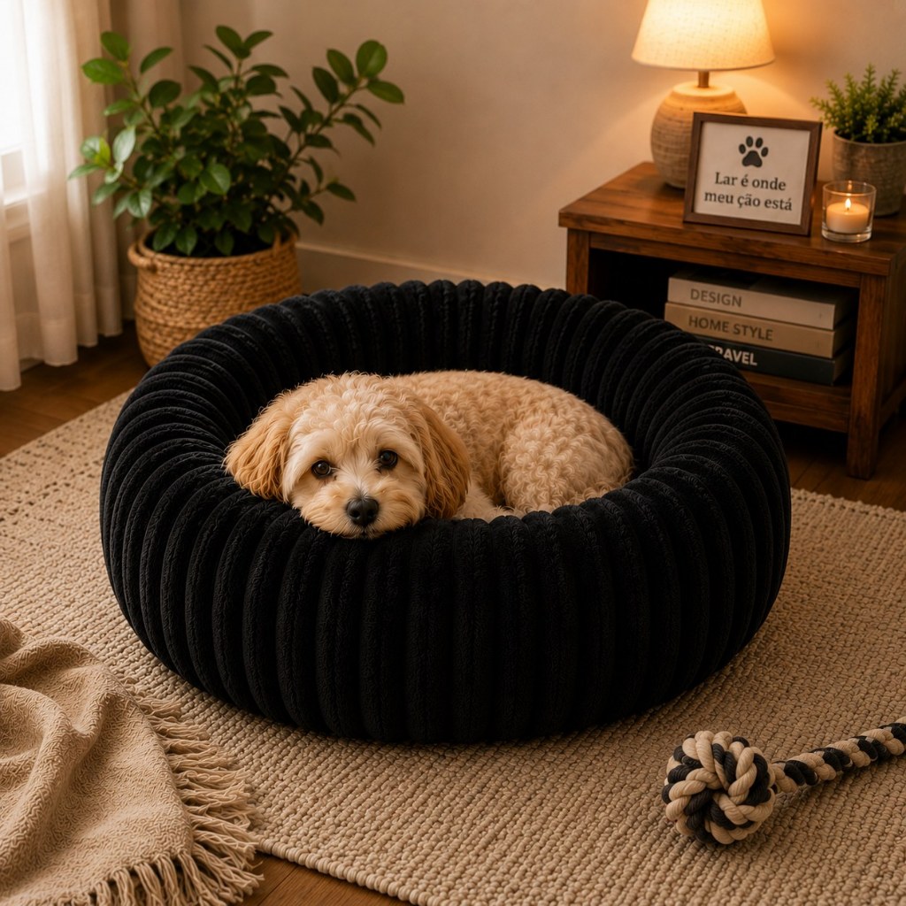 Caminha Pet Pelucia Cachorro Gato Cama Pet Redonda Donunts Cachorro Gato Quentinha