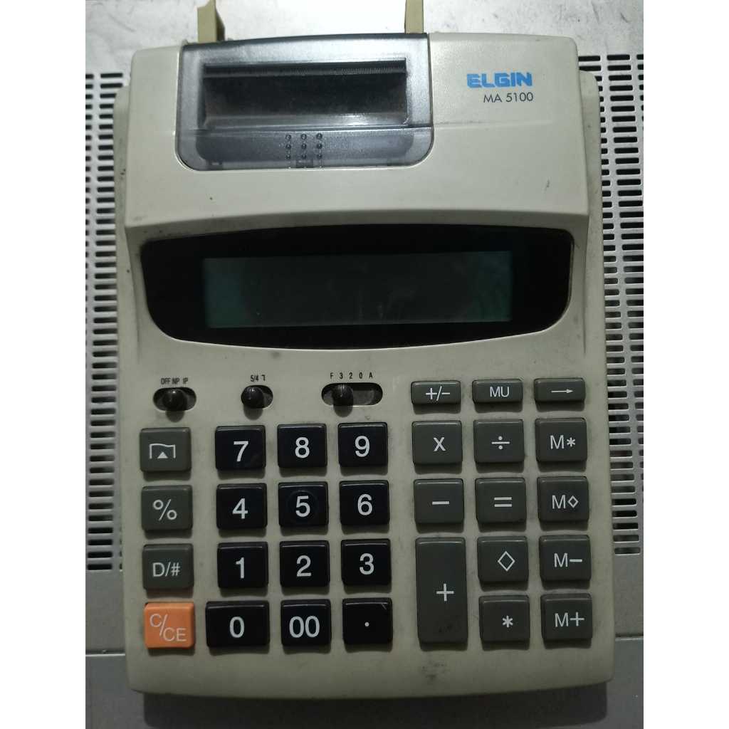 Calculadora Elgin MA 5100 Vintage Com Impressora | Antiga | Peças Reparo Coleção