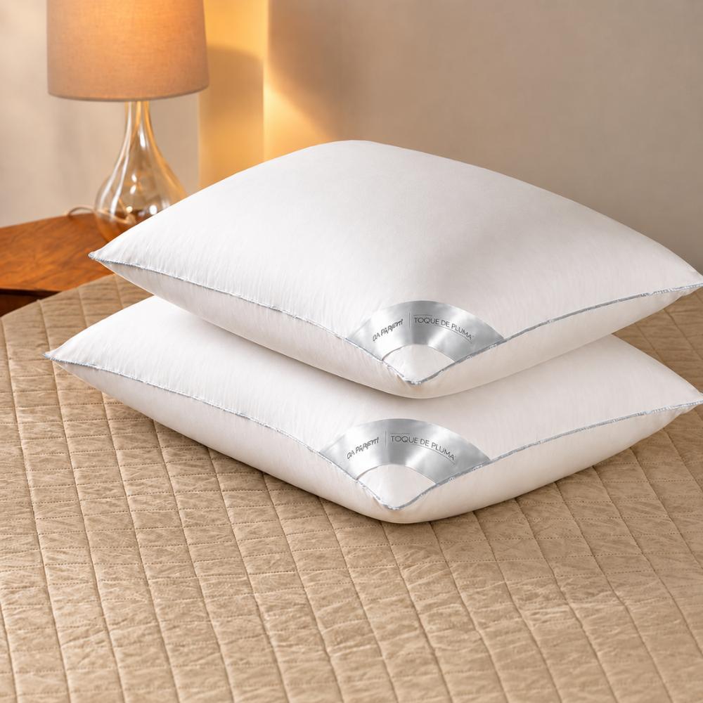 Jogo com 2 Travesseiros Toque de Pluma 233 Fios Extra Conforto 70x50 Enchimento Premium Branco
