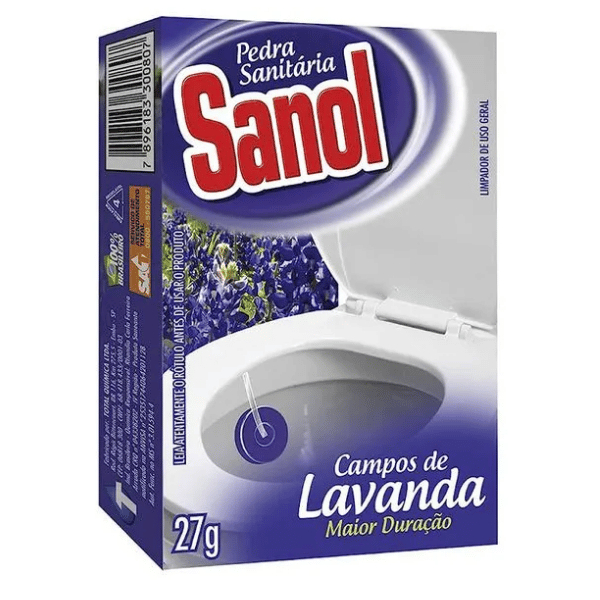 Pedra Sanitária Sanol Lavanda 27g Perfume Longa Duração Sanol