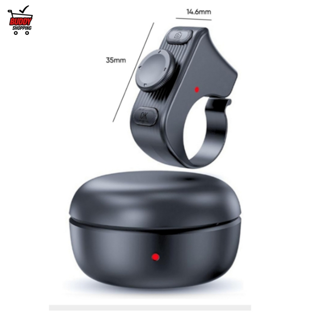 Anel Controle Remoto Bluetooth Inteligente Passador de Paginas TikTok Foto Selfie Case MR-1