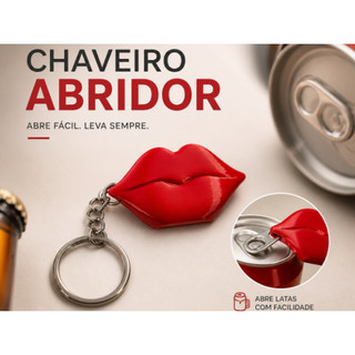 Chaveiro Abridor de Lata - Modelo Beijo