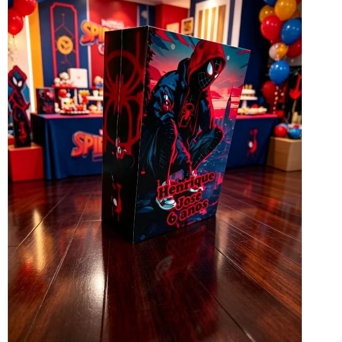 Sacolinhas Personalizadas Lembrancinhas para festa Tema Homem Aranha Miles Morales  - Pegue e Monte