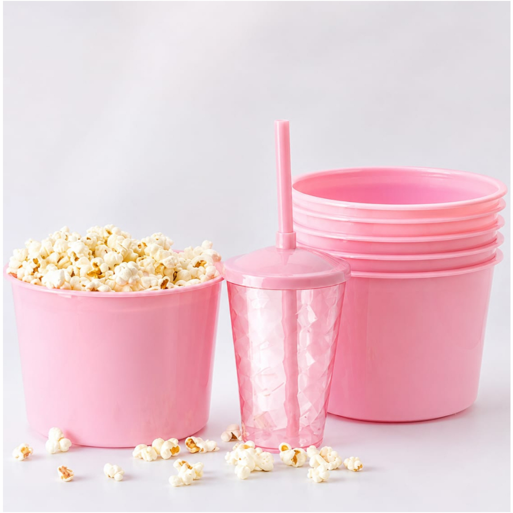 Kit Lembrança 32 Balde Pipoca 1,5 L+ 32 Copo Twister 400 ML Festa Pop Baldinho