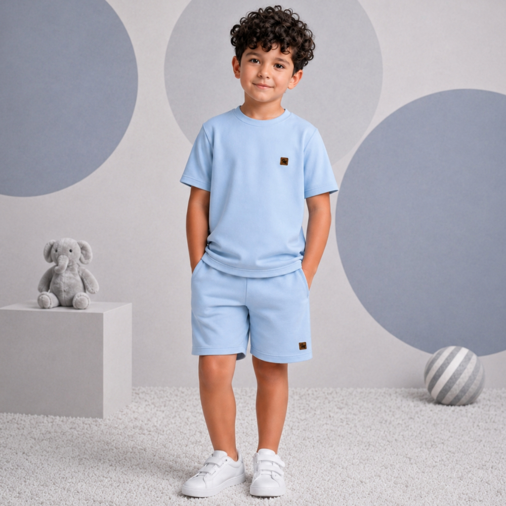 Conjunto Infantil Menino Blusa e Shorts Moletinho Leve
