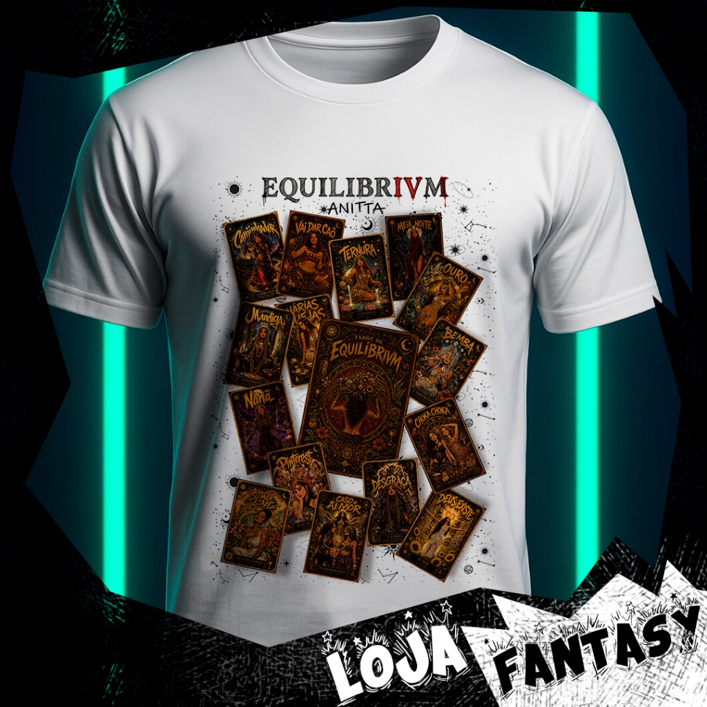 Camiseta Anitta - EQUILIBRIVM - Tarot Collection - Fantasy art - Deck red