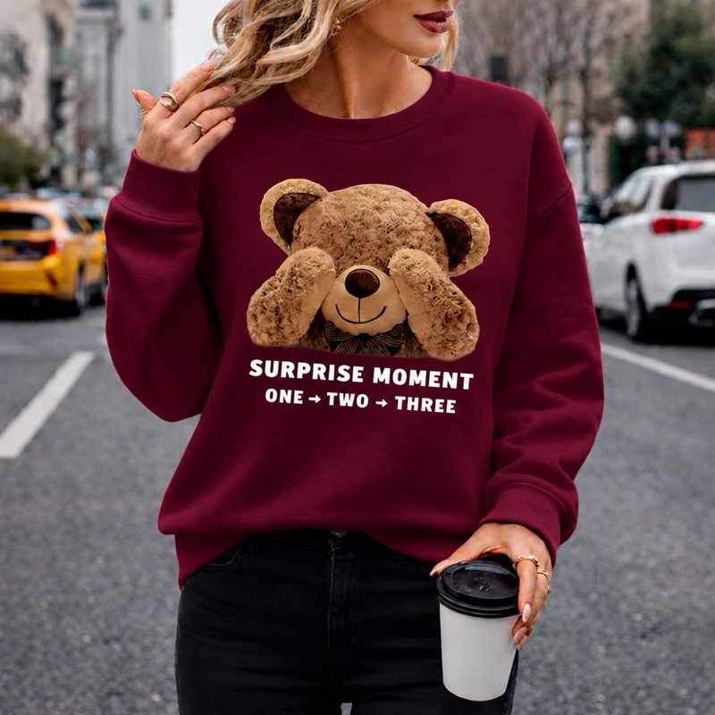 MOLETOM FEMININO BLUSA DE FRIO ESTILO SUÉTER CASACO FLANELADO 100% ALGODÃO URSINHO FOFO VÁRIAS CORES LANÇAMENTO