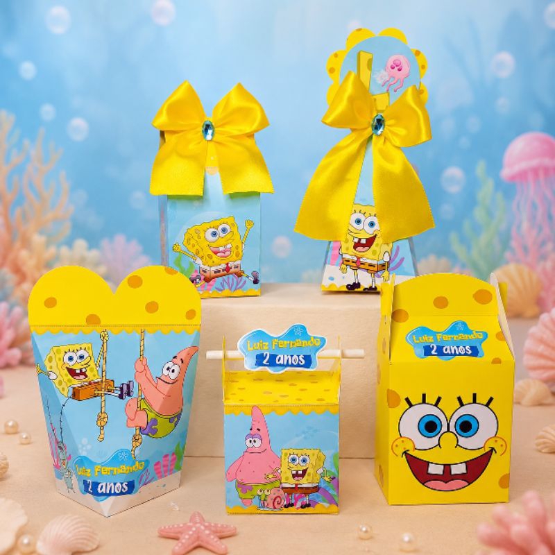 kit Caixas Bob Esponja Personalizada/lembrancinha/aniversário/festa infantil