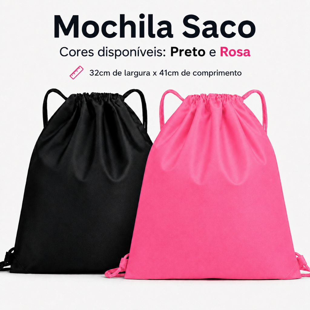 Mochila Saco - Esporte/Academia/Acampamento - Resistente - PARA ATÉ 5KG - FRÁGIL PARA PONTIAGUDOS ET