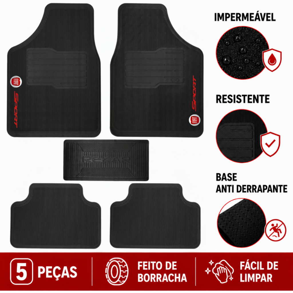 Jogo Tapete de Borracha automotivo fiat Grand Siena
