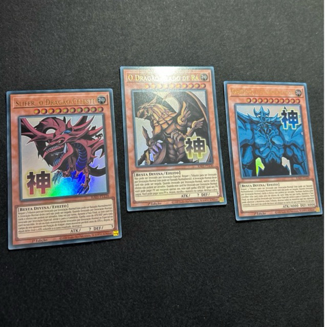 (Original) Combo Dragão Alado de Ra + Slifer, o Dragão Celeste + Obelisco, o Atormentador / Deuses Egípcios