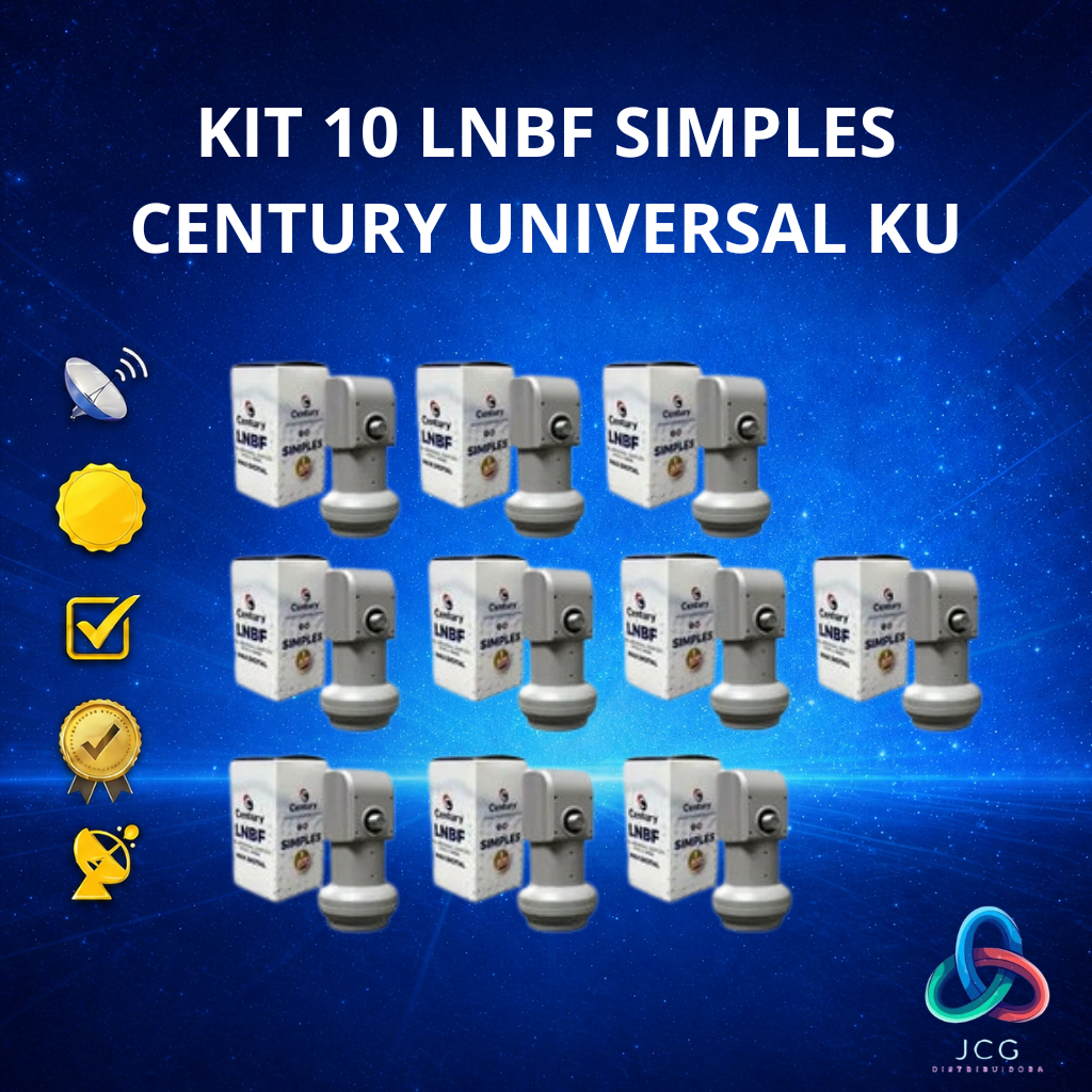 Kit 10 Lnbf Simples Century Universal Ku