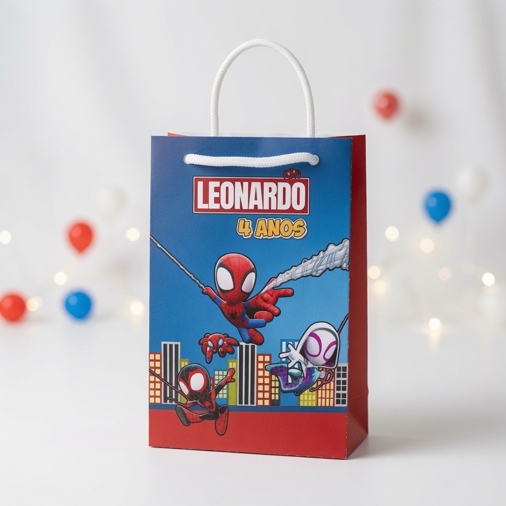 Sacolinha Homem Aranha Personalizada / Lembrancinha Infantil Spidey