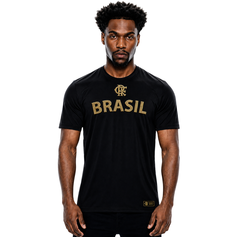 Camisa Flamengo Brasil Dourado Coimbra 34227