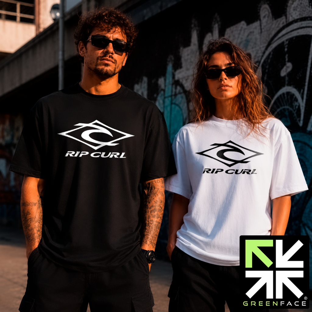 Camiseta Masculina R.C Rip Curl Tag Line Surf Old school 90 T-Shirt  Premium Conforto e Qualidade.
