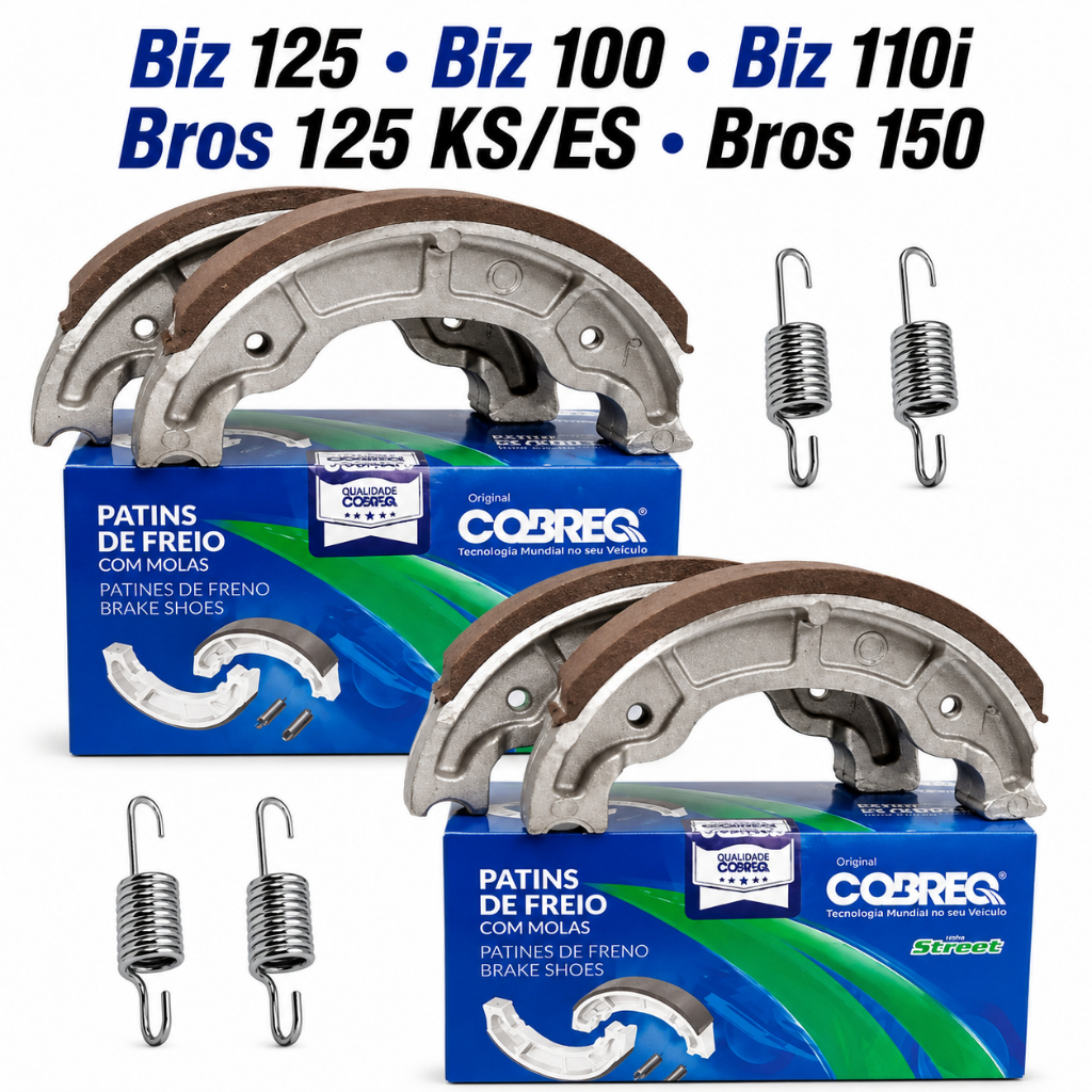 Kit Lona Freio Dianteira e Traseira Biz 125 100 100+ 110i Bros 150 Bros 125 KS/ ES