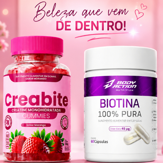 Creatina Monoidratada em Gummy, Zero Açúcar - Creabite 60 Gummys
