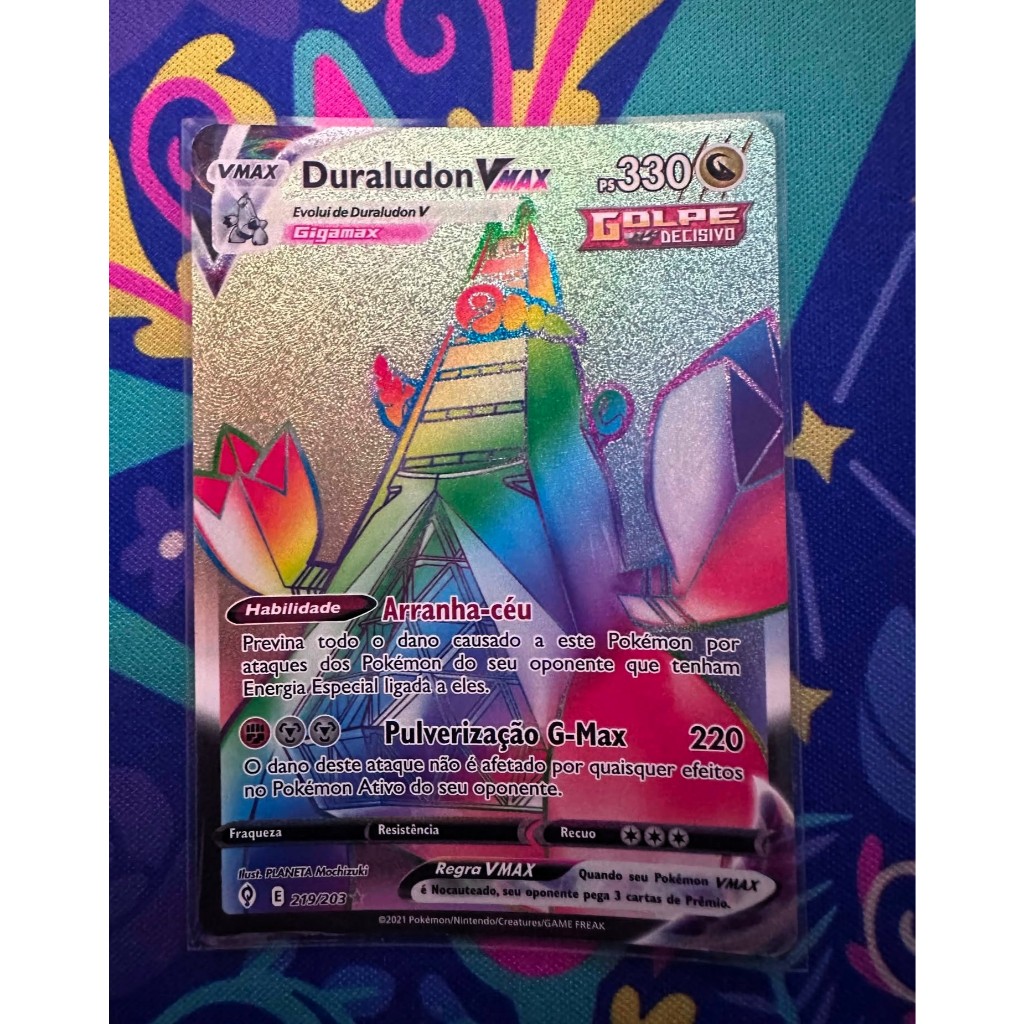 Carta Duraludom Vmax Rainbow Coleção Ceus em Evolução Pokemon TCG