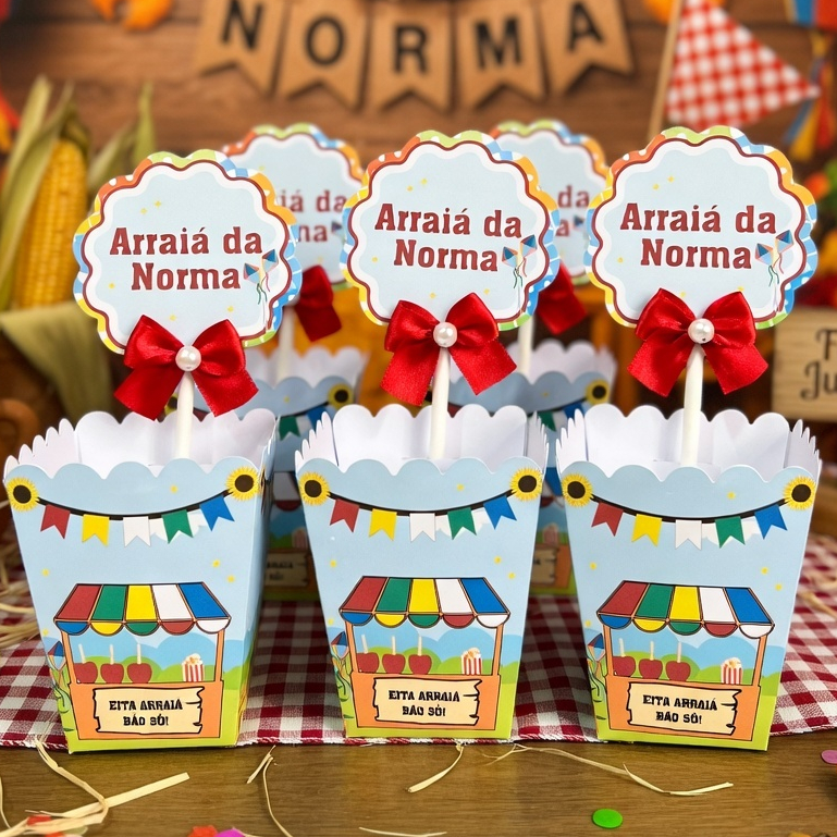 Centro de mesa personalizado cachepot arraia festa junina charraia