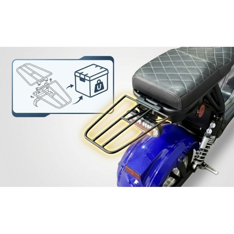 Suporte Baú Scooter Elétrica X11 X12 X13 X15 Moto chefe - Shineray - Bolin