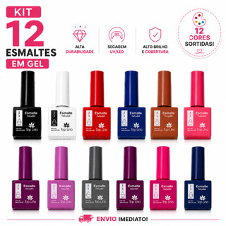 Kit 12 Esmalte Gel Led Uv Cores Sortidas Vivas E Vibrantes XD Nail Gel Soak Off Color Coa…