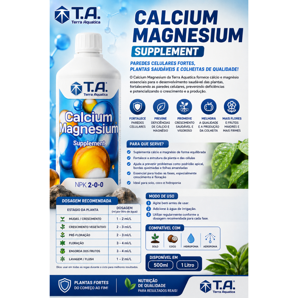 Calcium Magnesium Supplement T.A. Terra Aquatica – Cálcio e Magnésio para Plantas Mais Fortes