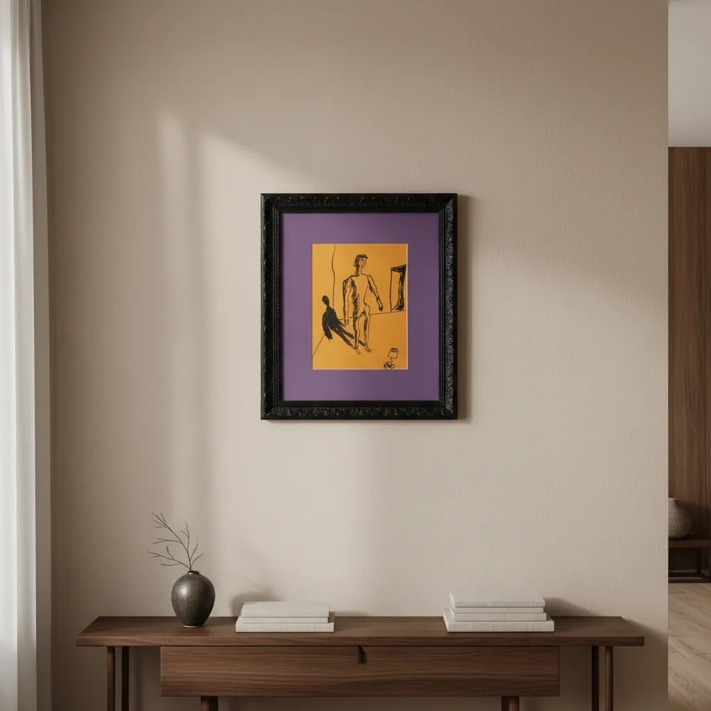 Quadro Nanquim Carybé 43x49cm # (Usado)
