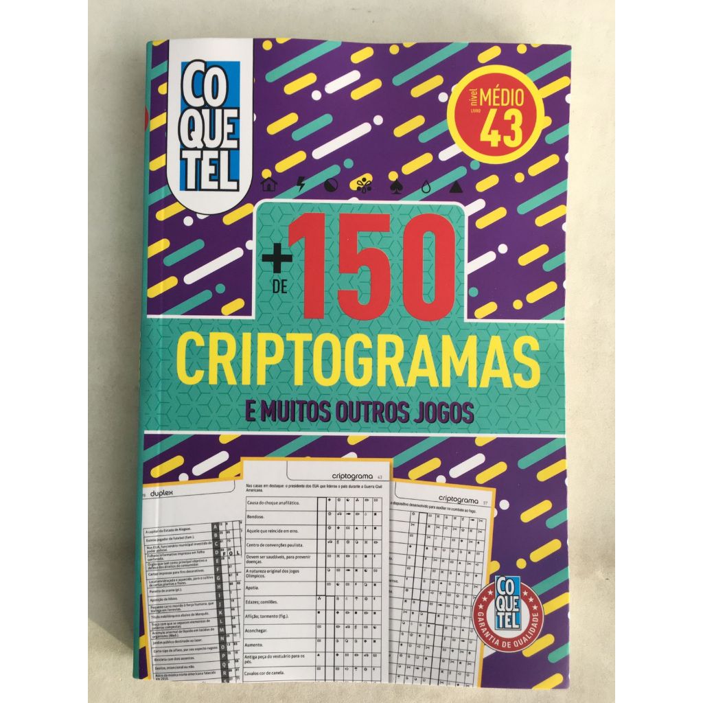 Livro Passatempo Coquetel mais de 150 Cripto Nivel Médio