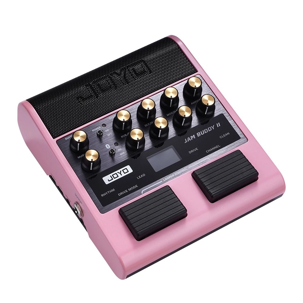 Mini Amplificador Portatil Joyo Jam Buddy II Pedaleira Guitarra Violão Rosa