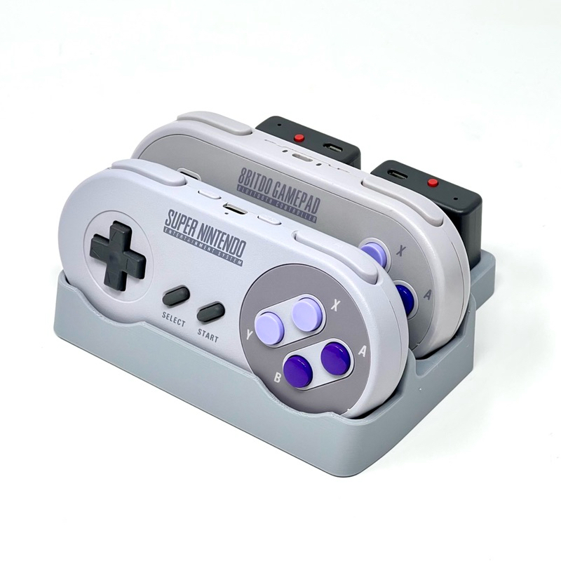 Suporte Organizador compativel com 2 Controles de Super Nintendo - Originais, 8BitDo, Genéricos e Receptores USB