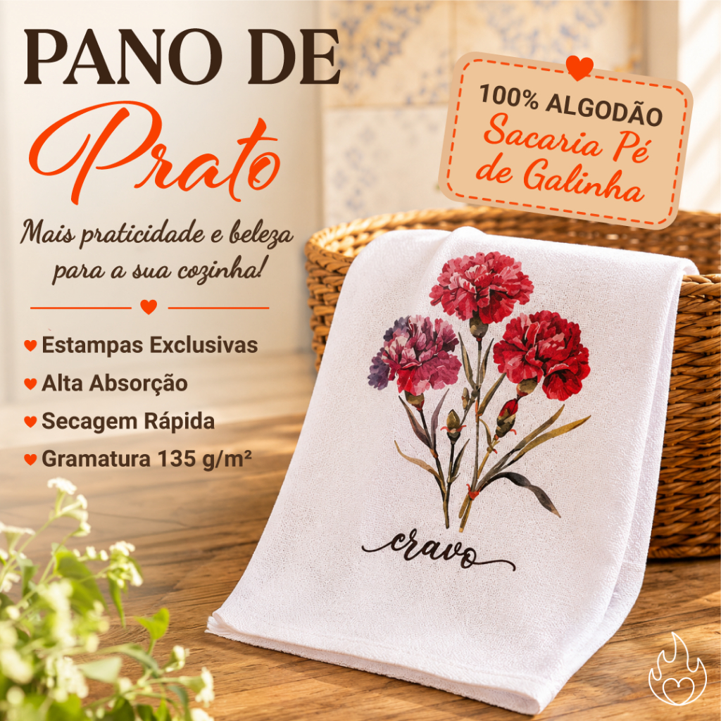 Kit 10 PanoS de Prato Atacado 100% Algodão