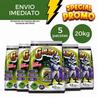 Areia Sanitária Higiênica Para Gatos Anti Odor 20kg Total Super Gatão Flocos Médio Premium Pipicat