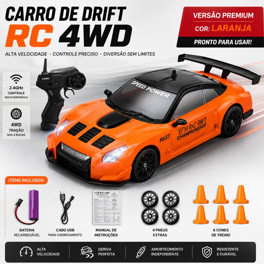 Alta Velocidade Drift RC Car Toy para Crianças, Controle Remoto 4WD, Modelo AE86