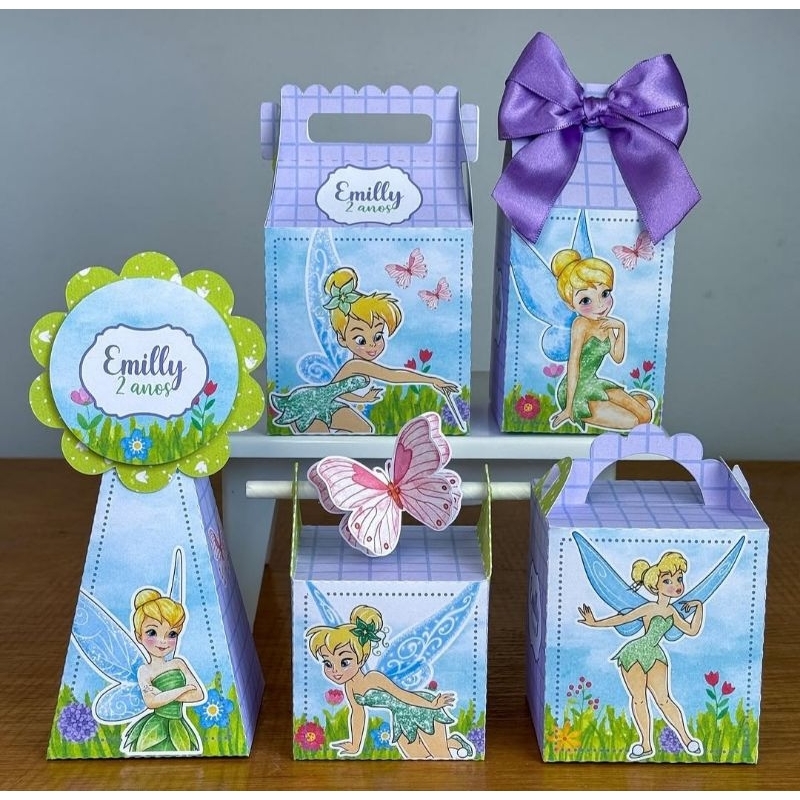 Kit Caixinhas Personalizadas Sininho/SEMI MONTADAS/Lembrancinhas Para Aniversário Sininho Menina/Festa Infantil Sininho