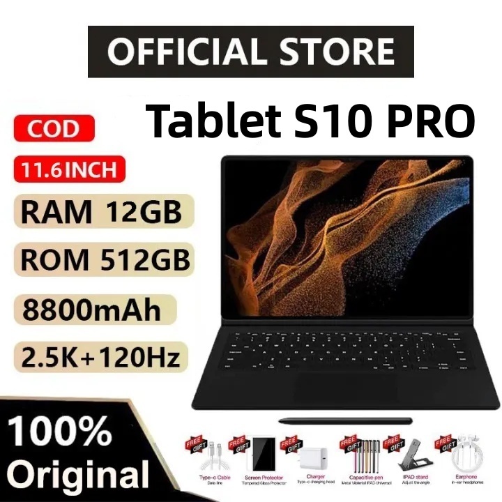 【Teclado + mouse grátis】Hancdon Tab S10 | 12GB+512GB |  HD 11.6" | Android 15 | 8800mAh | Presente Perfeito para Criança