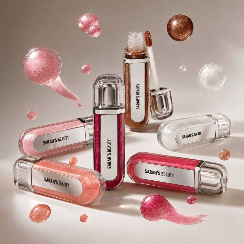 Lip Gloss 3D Sarah's Beauty Glitter Brilho Labial Translúcido Aplicador Macio Luxo Maquiagem Top