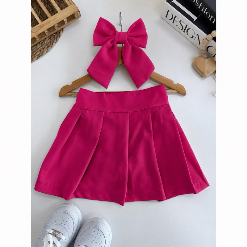 Shorts Saia com pregas, Saia colegial infantil