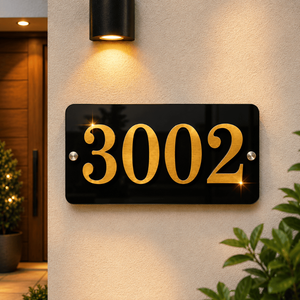 Placa Numero Endereço Acm e Acrilico 30x20cm Personalizada Para Fachada
