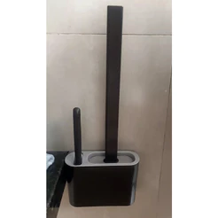 2 em 1 Escova de Silicone para Vaso Sanitário - Base de Banheiro Privada, Alta Eficiência
