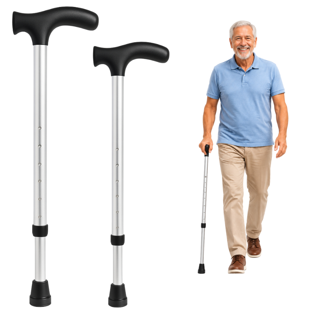 Bengala de Alumínio Regulável para Adulto com Altura Ajustável 53cm 89cm